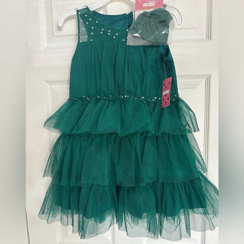 🆕Btween Girls Tulle Dress & Hair Clip Set